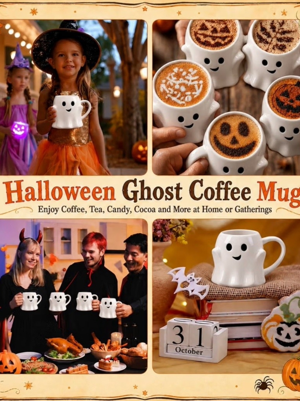 Halloween Ghost Coffee Mug - White Ceramic Mug